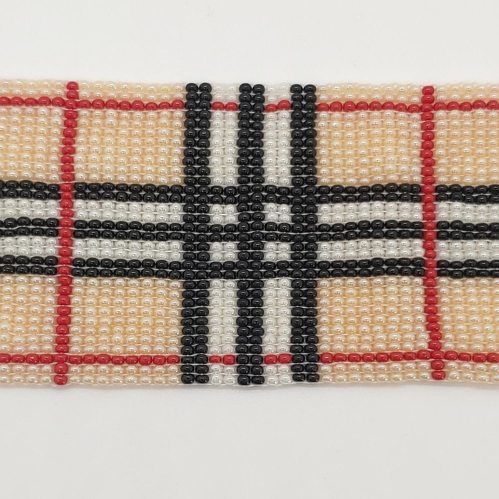 Loom Beaded Bracelets Pearl Plaid - Picture 3 of 4